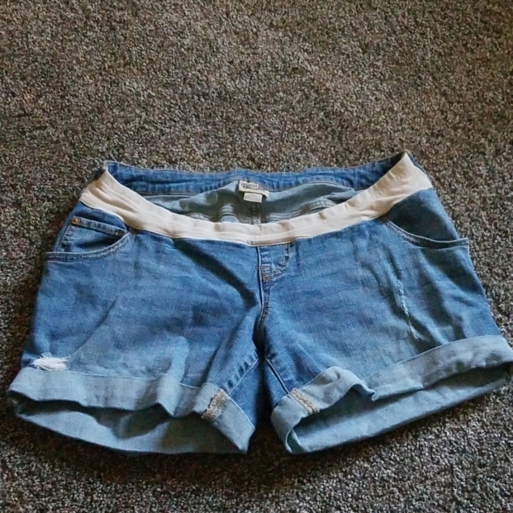 Jean maternity shorts